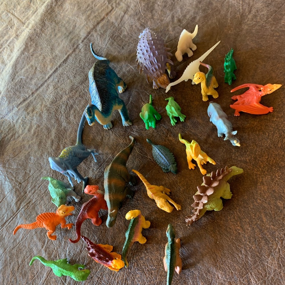 Plastic dinosaur figurines